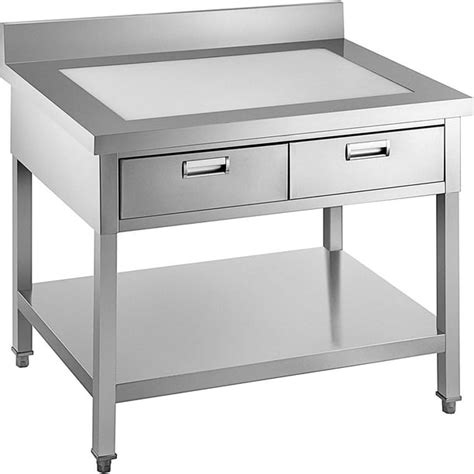 stainless steel workstation with drawers